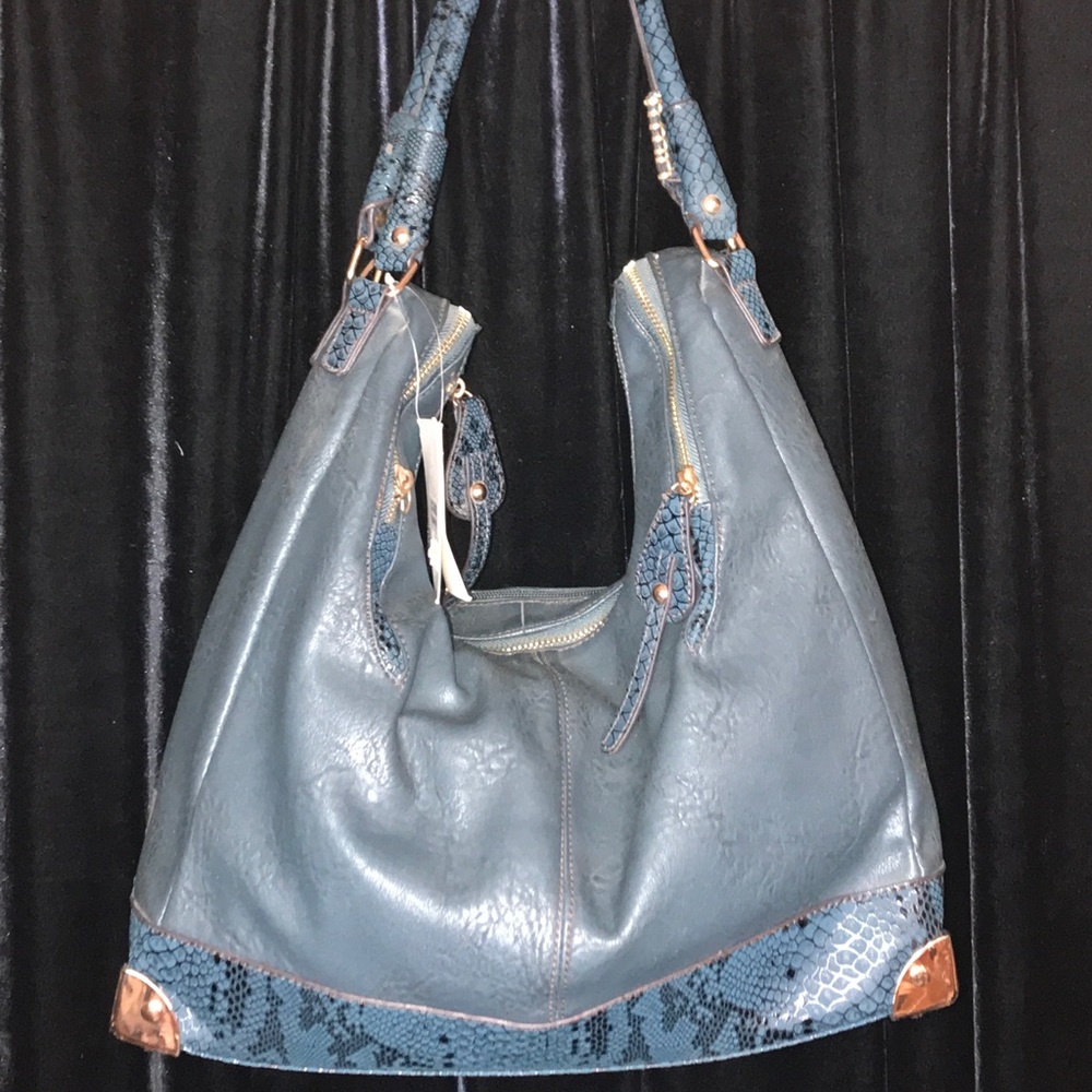 Dark teal hand bag